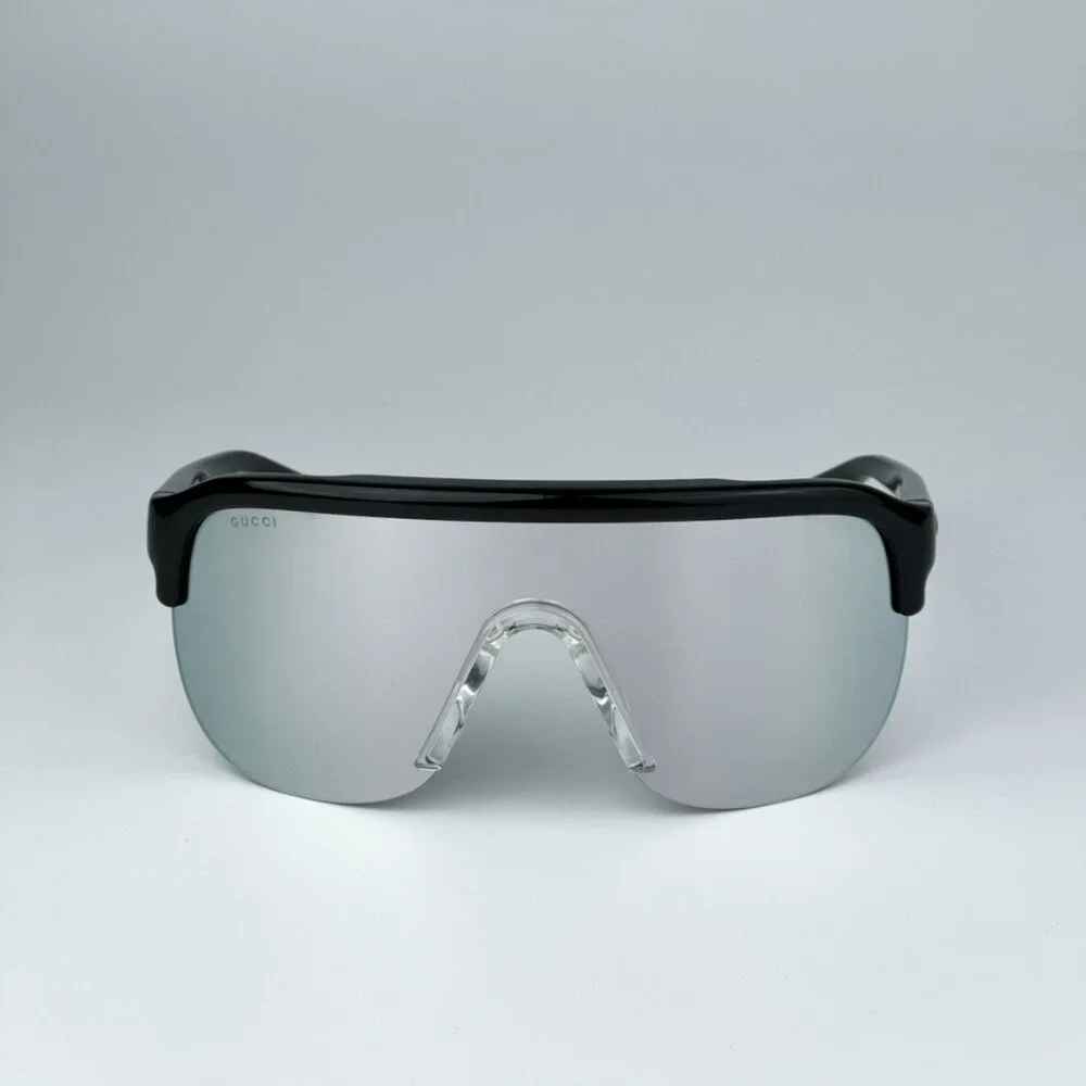 Gucci GG1645S 003 BRAND NEW Sunglasses Black Grey Silver Mirrored Unisex Mask